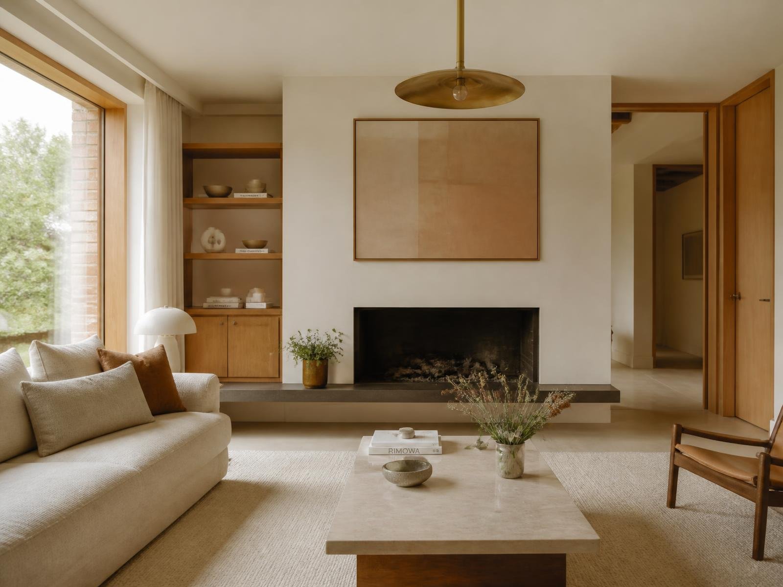 Projeto de interiores em Belo Horizonte com sala clara em tons de bege